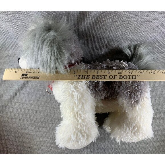 BAB Build a Bear Promise Pet Shih Tzu Puppy Plush Red Collar Gray White Dog - Picture 12 of 12
